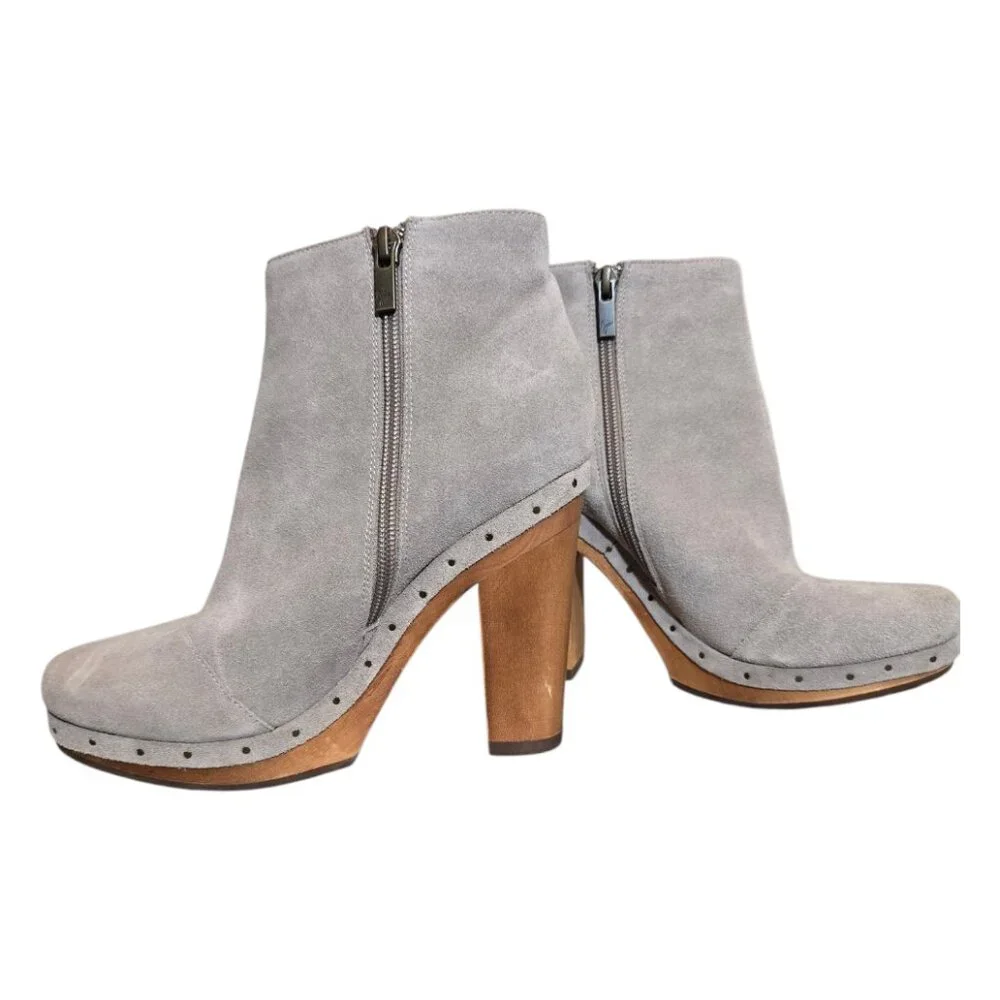 JOIE Women's Retro Platform Suede Clog Ankle Dewitt Bootie sz  37.5 (7.5) NWOT